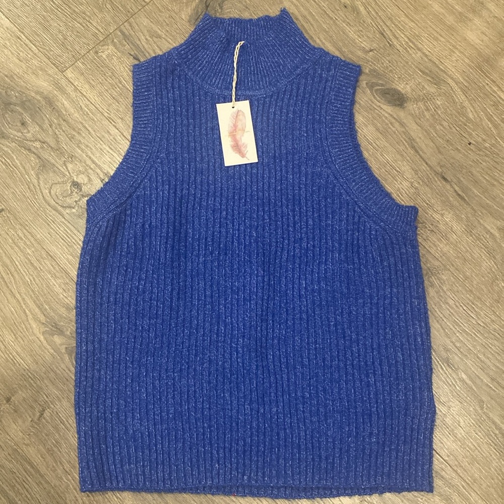 Jessica Simpson Ribbed Mock Neck Turtleneck Sweater Tank - NWT!  sleeveless top